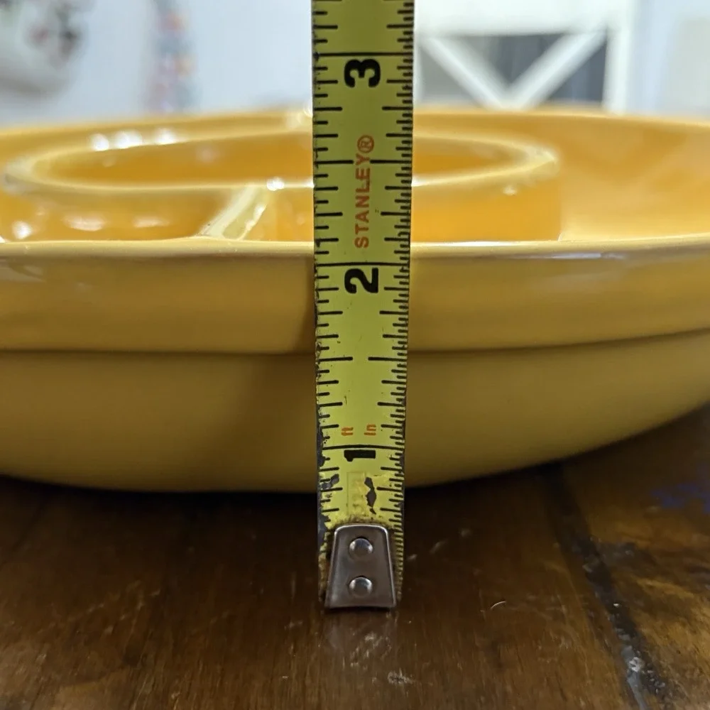 Portugal TerraCotta Glazed Appetizer Serving Dish Tapas Platter Yellow 14